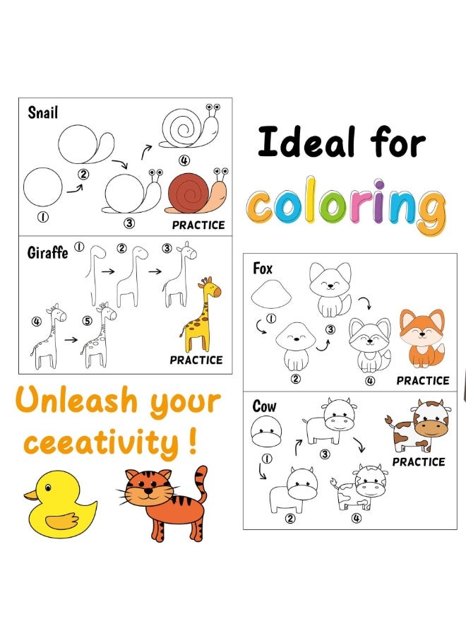 Capstro How to Draw Step-by-Step Drawing Book for Kids – Guided Sketch Practice for Early Art Skills, Creative Learning & Screen-Free Activity – Animal Theme - Image 3